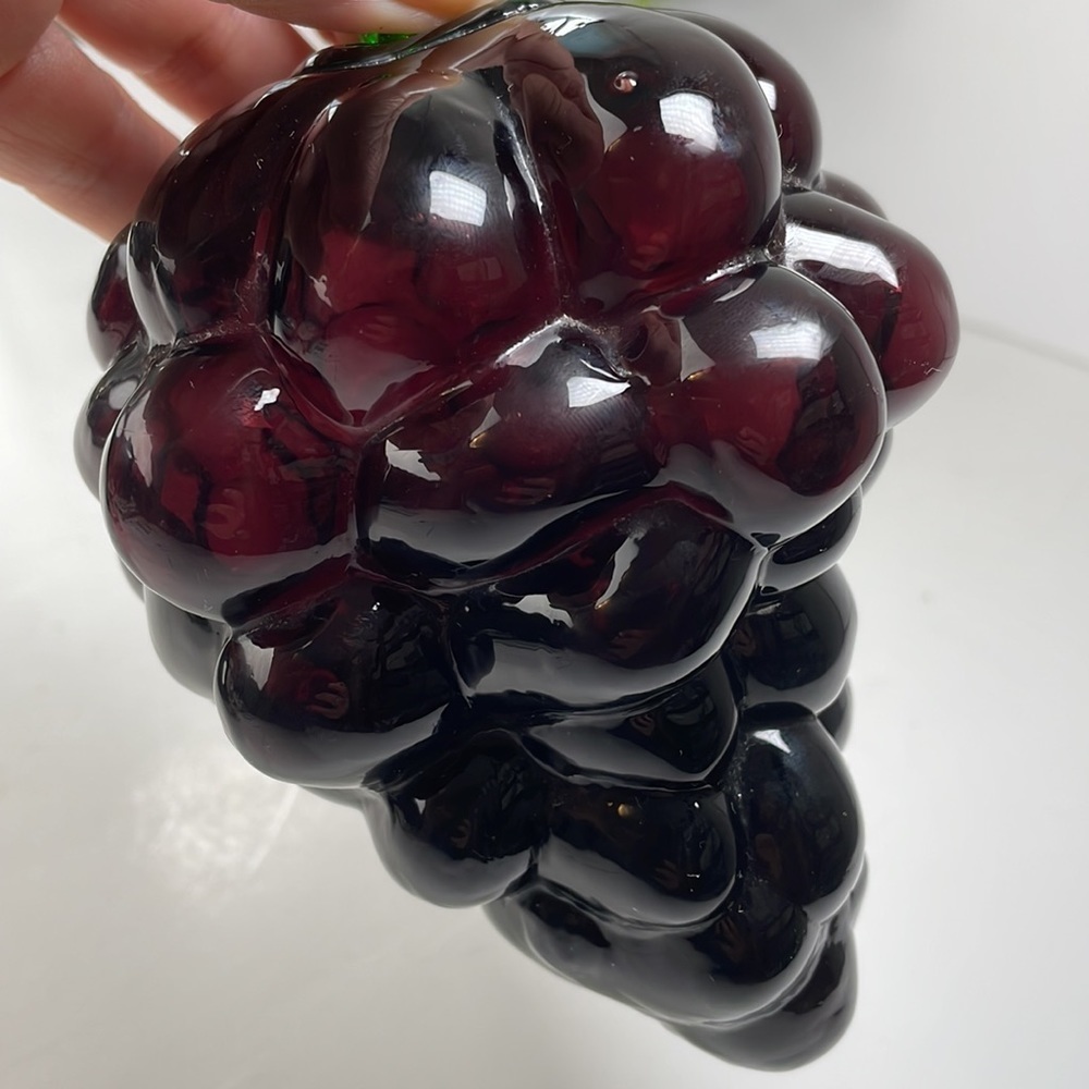 Blenko Art Glass Purple Green  Grape Cluster